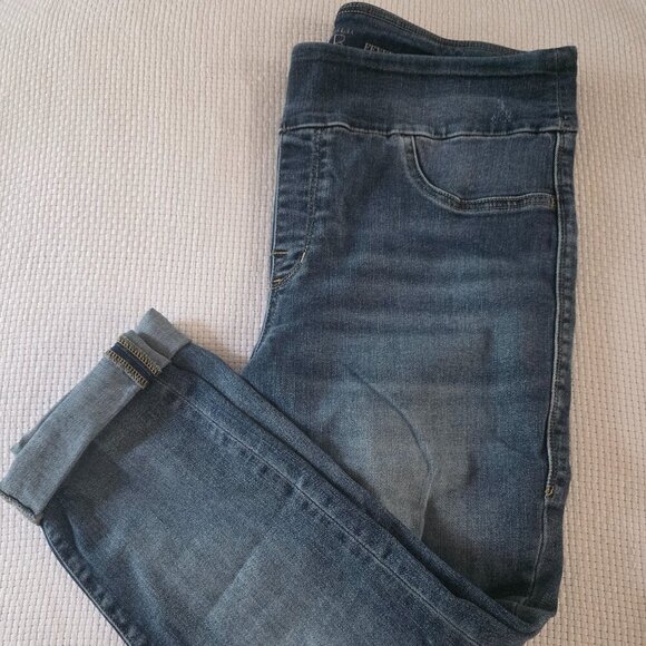 Rock & Republic Pull-On Cropped Jeans | Size 16 | Stretch Denim Blue Jeggings - Picture 1 of 15